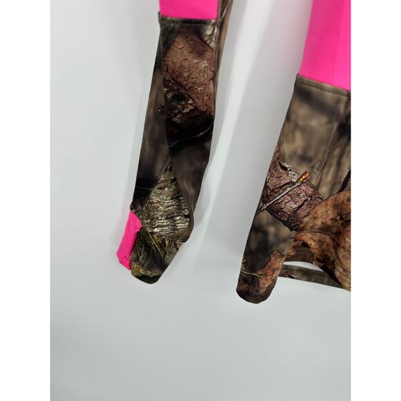 Mossy Oak Quarter Zip Pullover Camo Women Small Brown Pink Fleece Lined - Picture 6 of 8